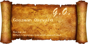 Goszman Oszvald névjegykártya